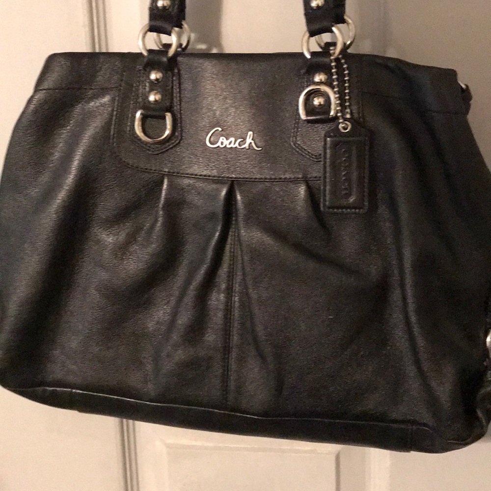 Coach black leather purse/handbag